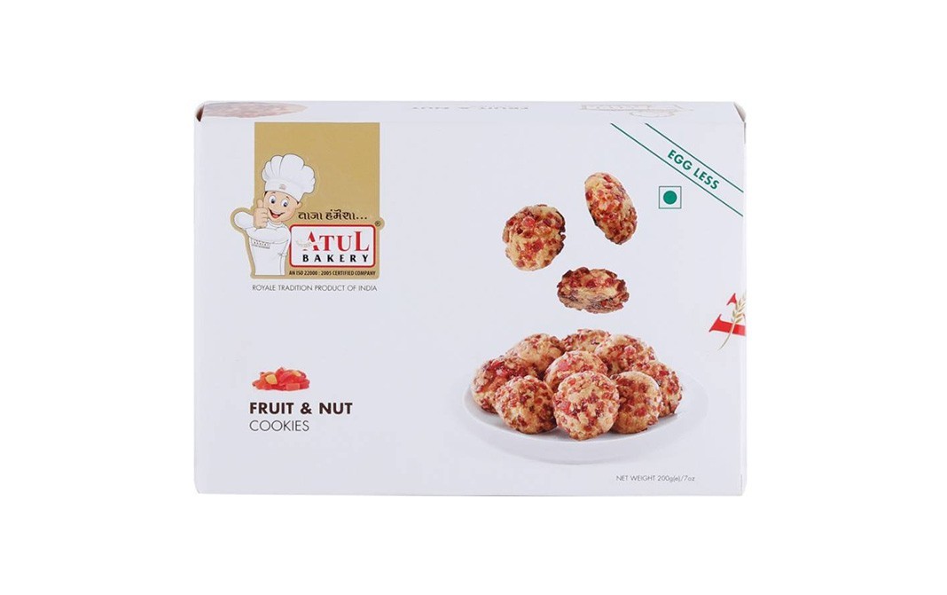 Atul Bakery Fruit & Nut Cookies    Box  200 grams